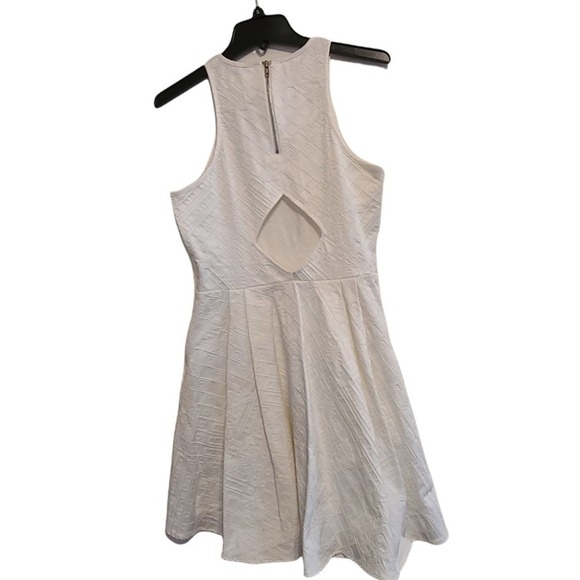Parker White Textured Sleeveless Fit & Flare Mini Dress Medium NWT - Picture 7 of 10